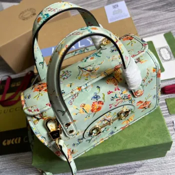 Gucci 645453 Gucci Horsebit 1955 Mini Taška s Horním Držadlem Zelená