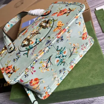 Gucci 645453 Gucci Horsebit 1955 Mini Taška s Horním Držadlem Zelená