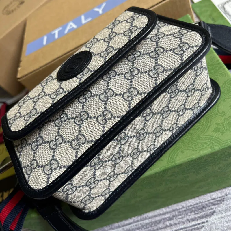 Gucci 674164 Messenger Bag s propleteným G modrá