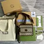 Gucci 674164 Messenger Bag s propleteným G Hnědá
