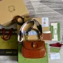 Gucci 675797 Gucci Bamboo 1947 malá kabelka s horním držadlem Hnědá