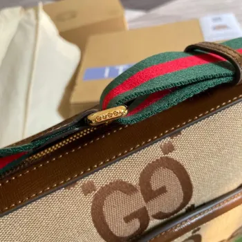 Gucci 675891 Messenger taška s jumbo GG Hnědá