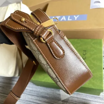 Gucci 675891 Messenger taška s propleteným G Béžová a ebenová