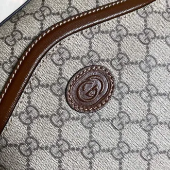 Gucci 675891 Messenger taška s propleteným G Béžová a ebenová