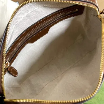 Gucci 675891 Messenger taška s propleteným G Béžová a ebenová