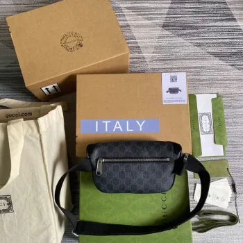 Gucci 682933 Pásková taška s propleteným G Černá