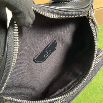 Gucci 682933 Pásková taška s propleteným G Černá