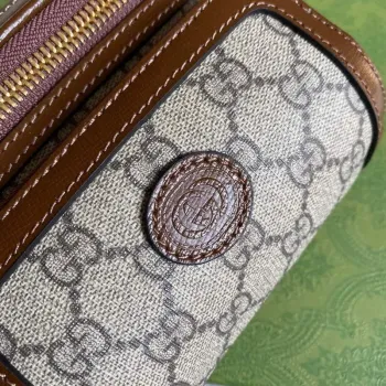 Gucci 682933 Pásková taška s propleteným G Béžová a ebenová