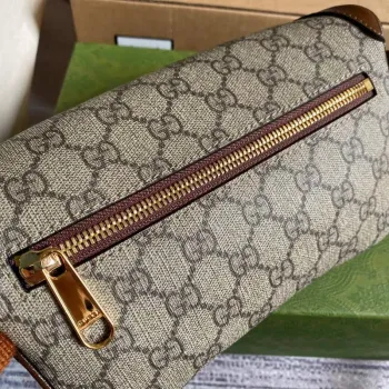 Gucci 682933 Pásková taška s propleteným G Béžová a ebenová