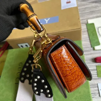 Gucci 686864 Gucci Bamboo 1947 Mini Top Handle Bag Hnědá