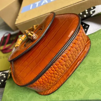Gucci 686864 Gucci Bamboo 1947 Mini Top Handle Bag Hnědá