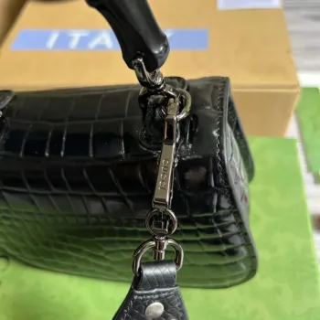 Gucci 686864 Gucci Bamboo 1947 Mini Taška s Horním Uchem Černá