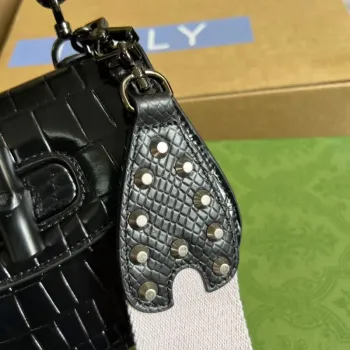 Gucci 686864 Gucci Bamboo 1947 Mini Taška s Horním Uchem Černá