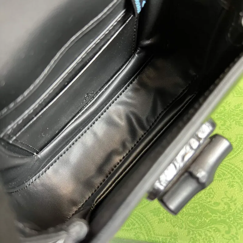 Gucci 686864 Gucci Bamboo 1947 Mini Taška s Horním Uchem Černá