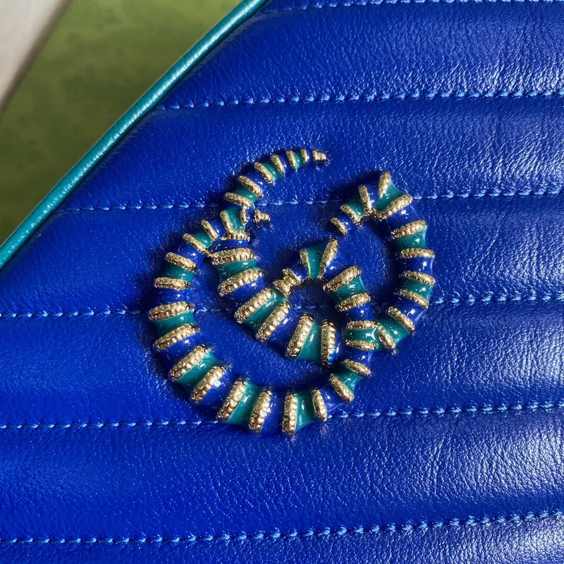 Gucci 447632 GG Marmont Malá Kabelka Přes Rameno Modrá