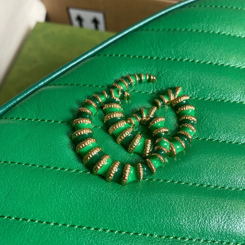 Gucci 447632 GG Marmont Malá Kabelka Přes Rameno Zelená