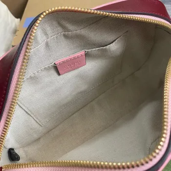 Gucci 447632 GG Marmont Malá Kabelka Přes Rameno Červená Růžová