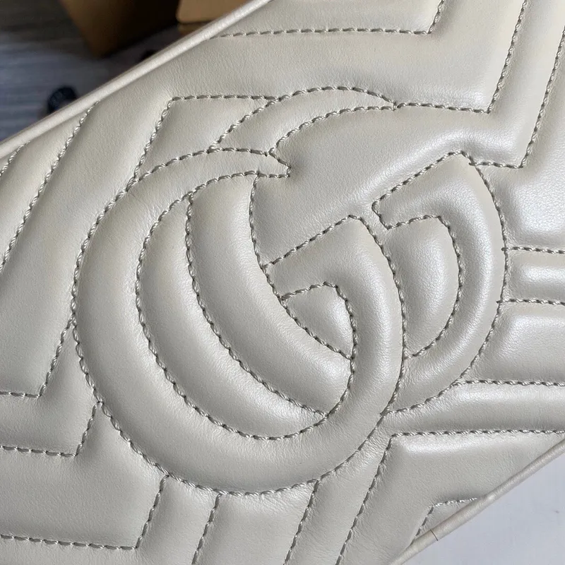 Gucci 447632 GG Marmont Malá Kabelka Přes Rameno Bílá