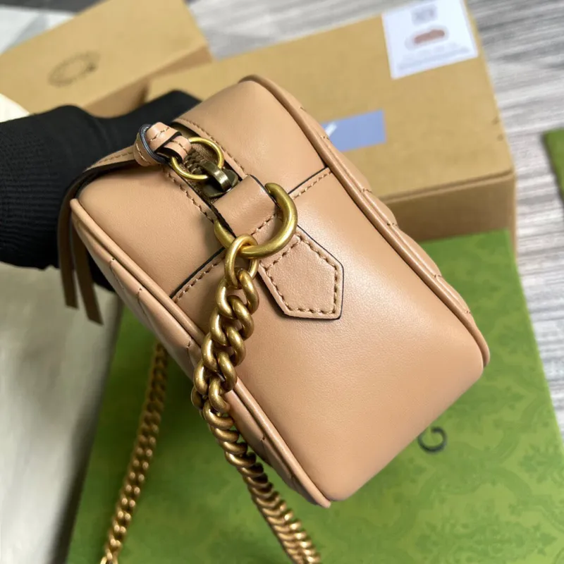 Gucci 447632 GG Marmont Malá Kabelka Přes Rameno Světle Růžová