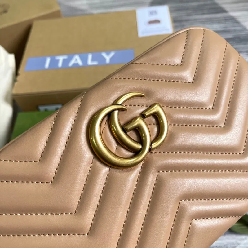 Gucci 447632 GG Marmont Malá Kabelka Přes Rameno Světle Růžová