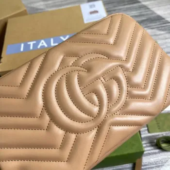 Gucci 447632 GG Marmont Malá Kabelka Přes Rameno Světle Růžová