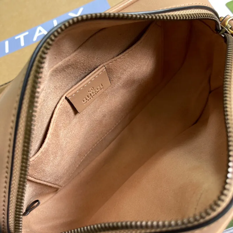 Gucci 447632 GG Marmont Malá Kabelka Přes Rameno Světle Růžová