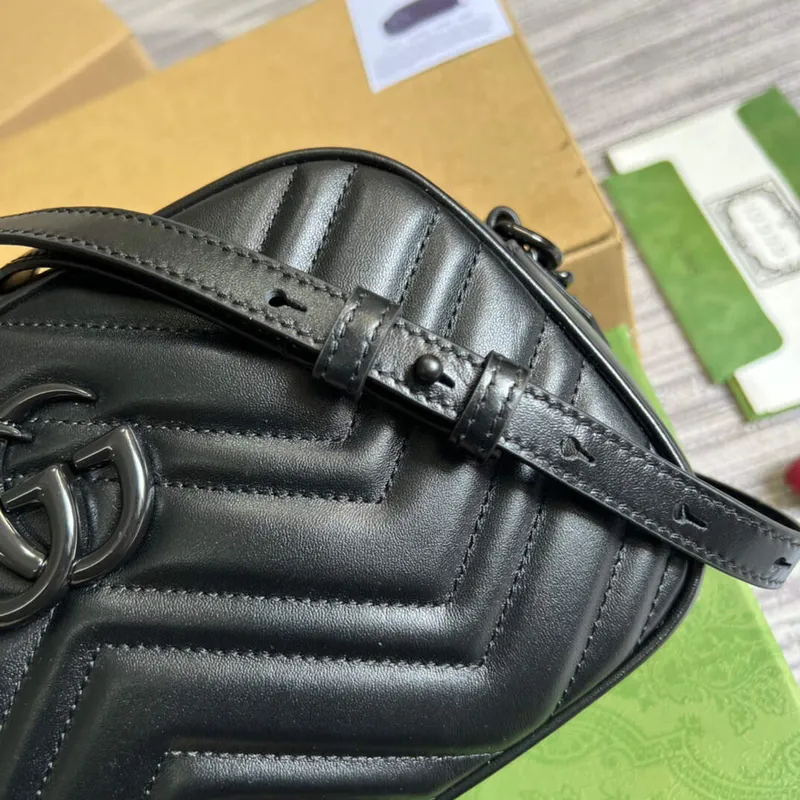 Gucci 447632 GG Marmont Malá Kabela přes Rameno Černá