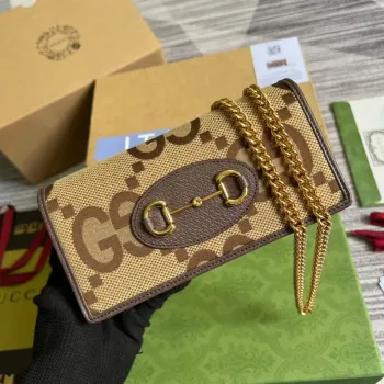 Gucci 621892 Gucci Horsebit 1955 Řetězová peněženka Hnědá