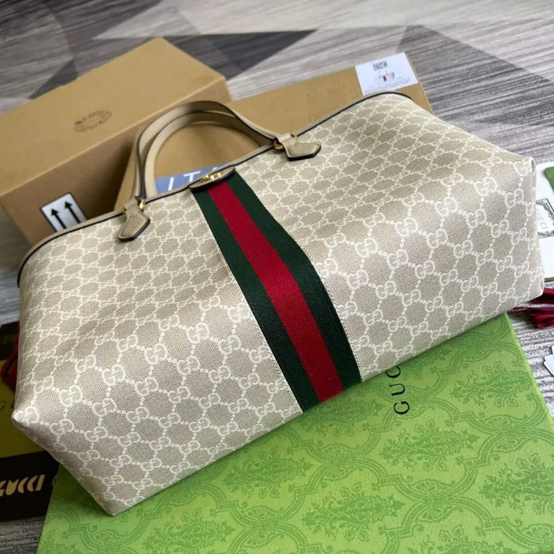 Gucci 631685 Ophidia Střední GG Tote Béžová