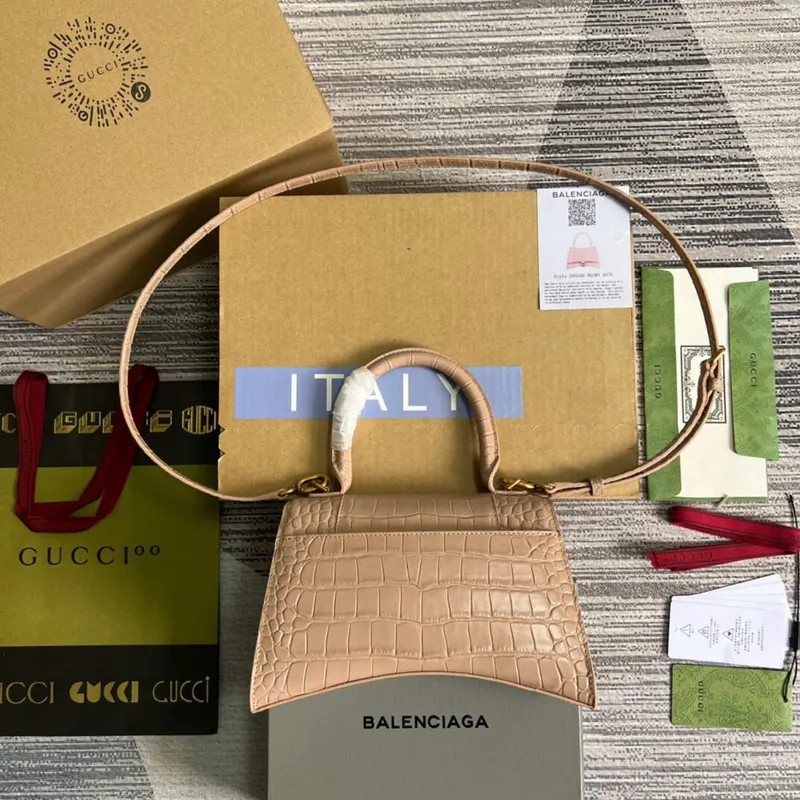 Gucci 681697 The Hacker Project Malá hodinková taška z krokodýlí kůže Růžová