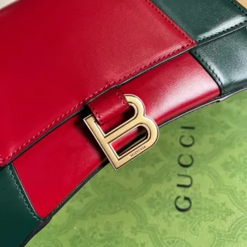 Gucci 681697 The Hacker Project Malá taška ve tvaru přesýpacích hodin Zelená červená