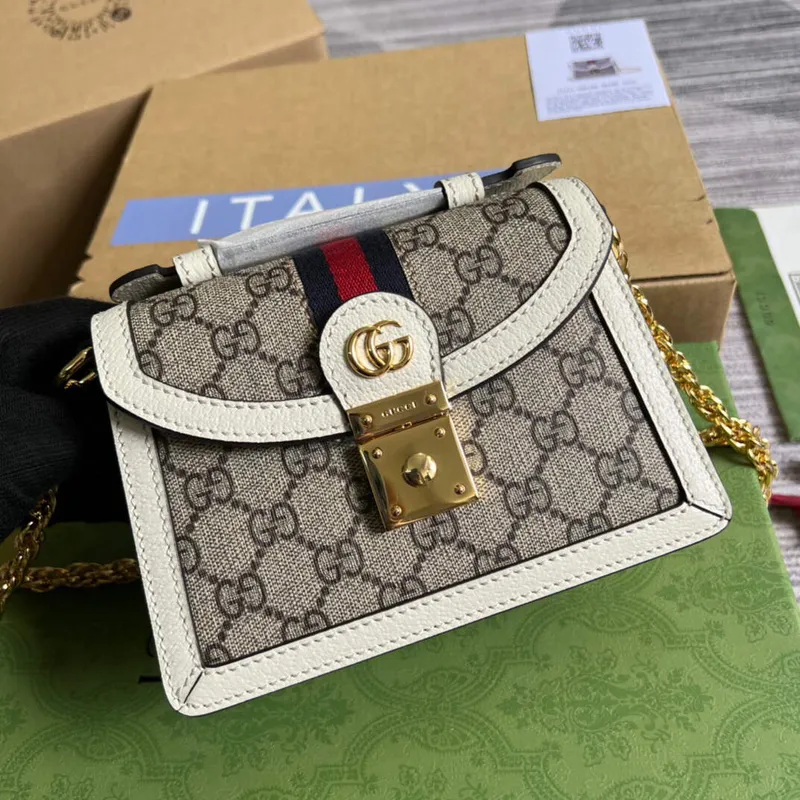 Gucci 696180 Ophidia GG Mini Kabelka přes rameno Bílá