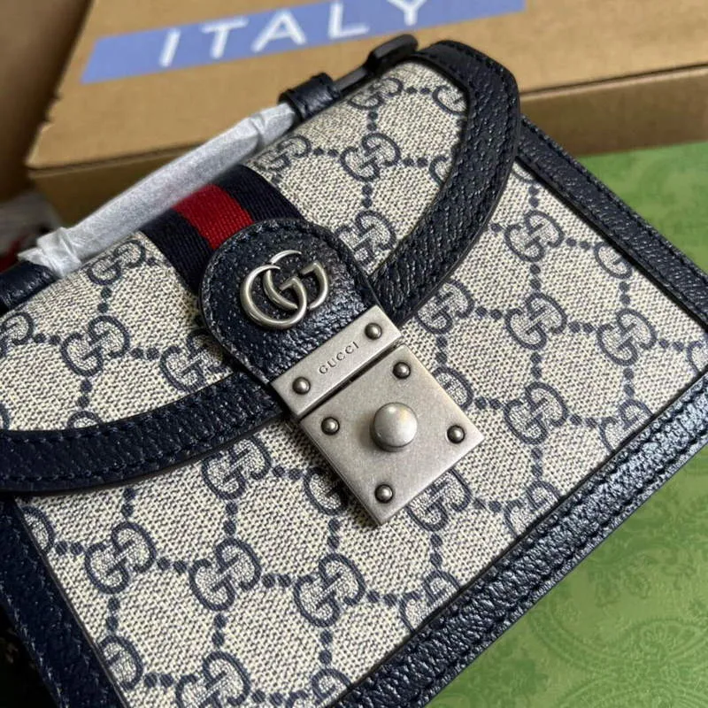 Gucci 696180 Ophidia GG Mini Ramenní Taška Černá