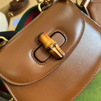 Gucci Bamboo1947 Mini taška s krátkým držadlem 686864 Hnědá