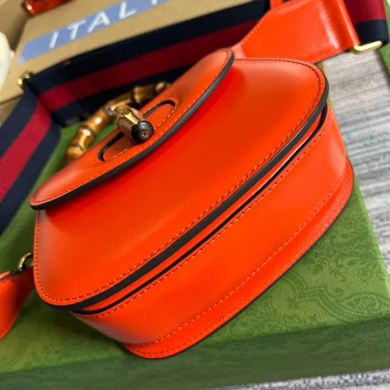 Gucci Bamboo1947 Mini kabelka s krátkým držadlem 686864 Červená