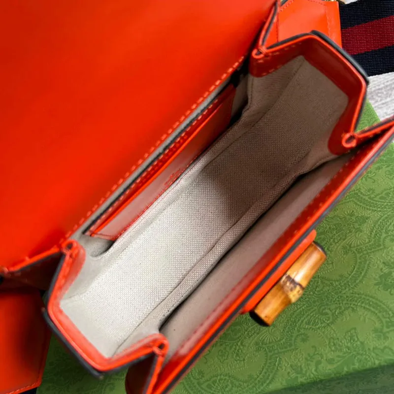 Gucci Bamboo1947 Mini kabelka s krátkým držadlem 686864 Červená