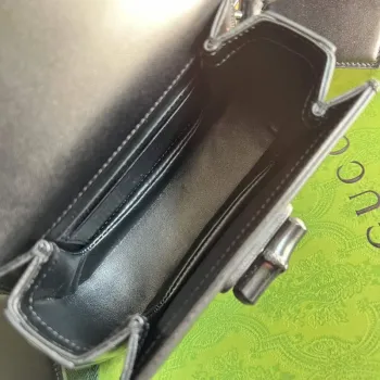 Gucci Bamboo1947 Mini taška s krátkým držadlem 686864 Černá