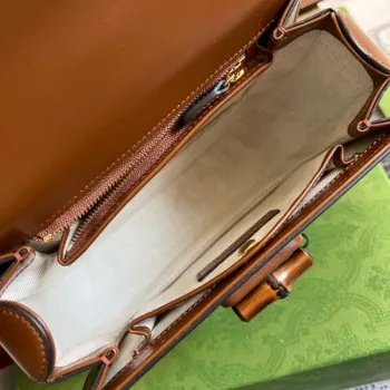 Gucci 675797 Bamboo1947 malá kabelka s horním držadlem Tan
