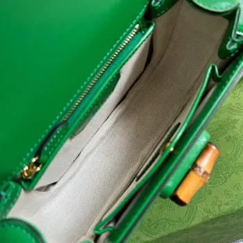 Gucci 675797 Bamboo1947 malá kabelka s horním uchopem Zelená