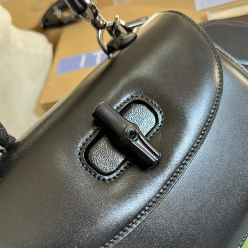 Gucci 675797 Bamboo1947 malá kabelka s horním držadlem černá
