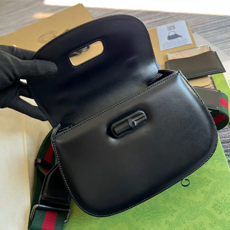 Gucci 675797 Bamboo1947 malá kabelka s horním držadlem černá