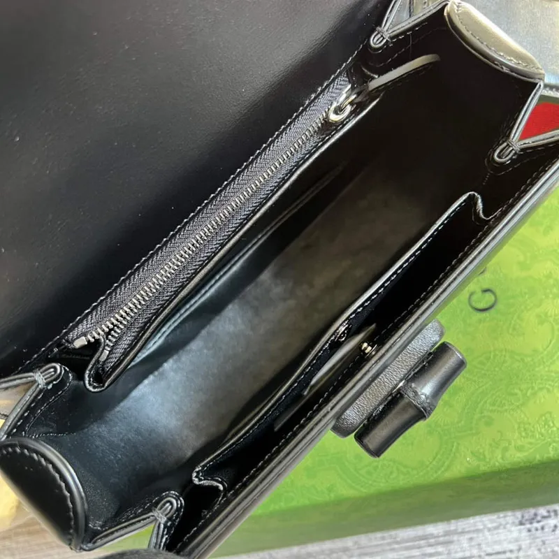Gucci 675797 Bamboo1947 malá kabelka s horním držadlem černá
