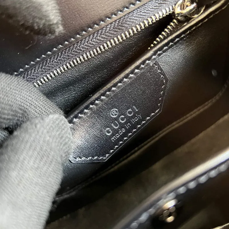 Gucci 675797 Bamboo1947 malá kabelka s horním držadlem černá