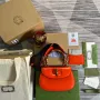 Gucci Bamboo1947 malá taška s horním madlem 675797 Červená