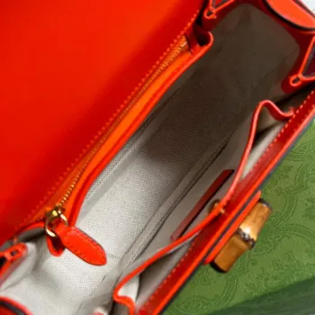 Gucci Bamboo1947 malá taška s horním madlem 675797 Červená