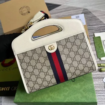 Gucci 693724 Ophidia Malá Taška S Webem Bílá