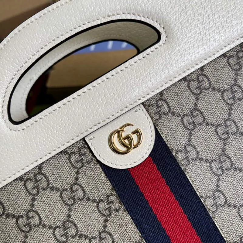 Gucci 693724 Ophidia Malá Taška S Webem Bílá