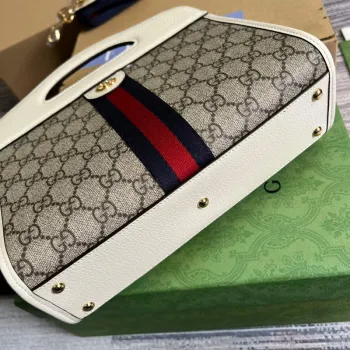 Gucci 693724 Ophidia Malá Taška S Webem Bílá
