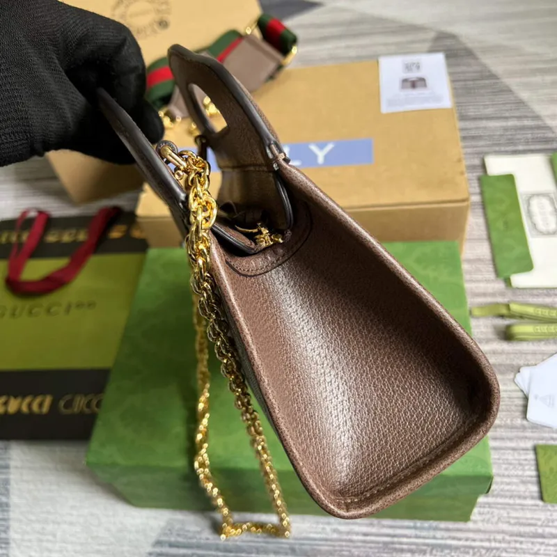 Gucci 693724 Ophidia Malá Taška S Webem Hnědá