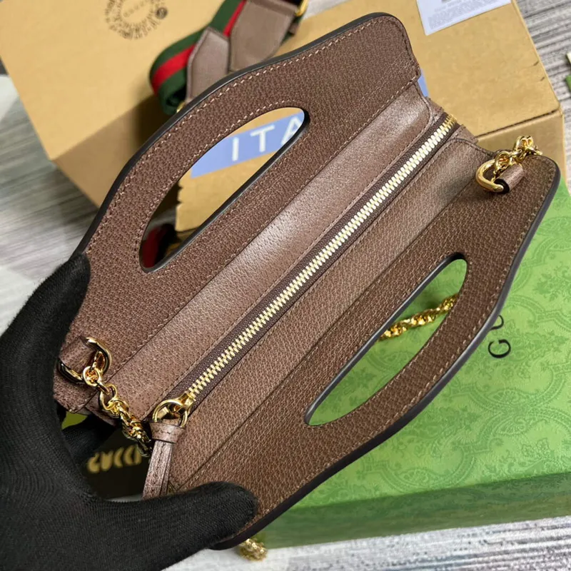 Gucci 693724 Ophidia Malá Taška S Webem Hnědá